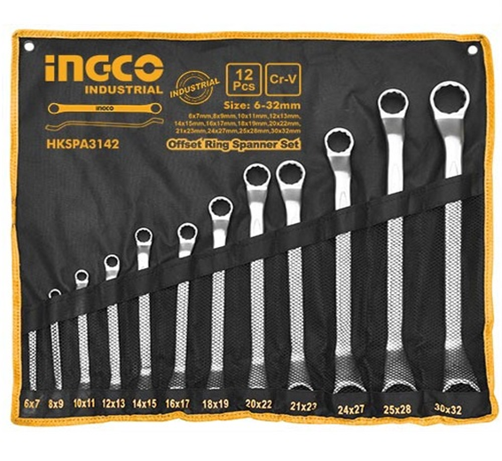 INGCO Offset ring spanner set HKSPA3142