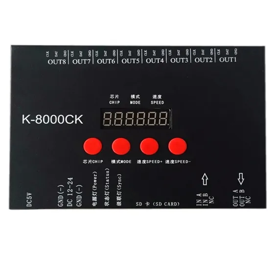 K-8000CK (T-8000 upgraded version) LED Controller Pixel SD Card 