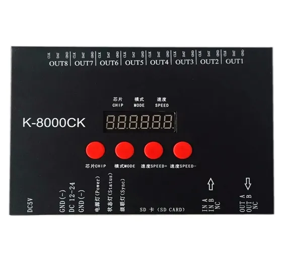 K-8000CK (T-8000 upgraded version) LED Controller Pixel SD Card K-8000CK (T-8000 upgraded version) LED Controller Pixel SD Card