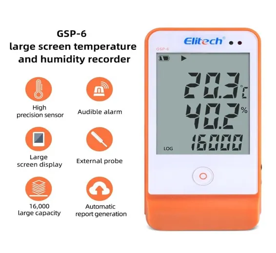 Elitech GSP-6 Digital Temperature and Humidity Data logger