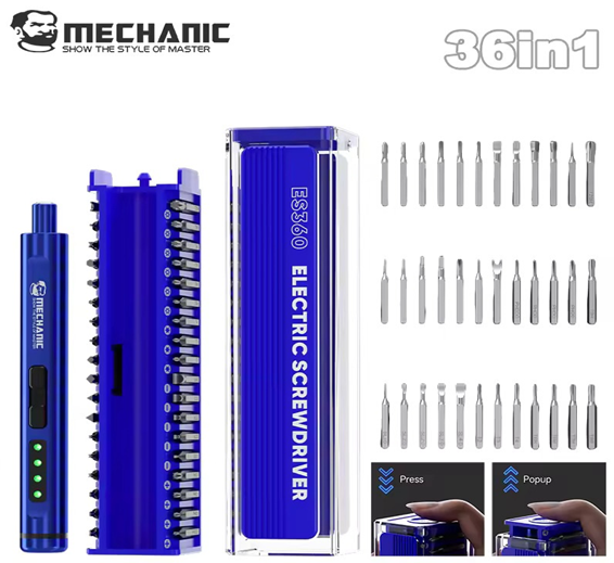 Mechanic ES360 36-in-1 Electric Screwdriver Set for Mobile Phone Repair Mechanic ES360 36-in-1 Electric Screwdriver Set for Mobile Phone Repair